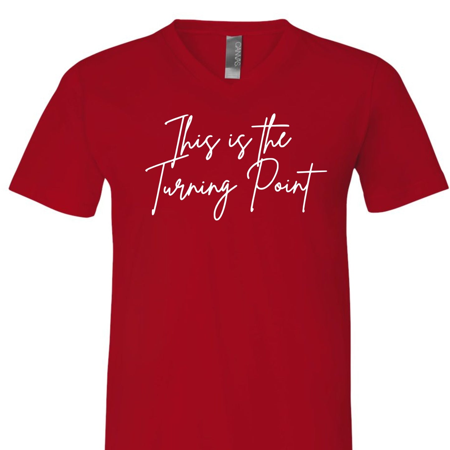 This is the turning point v neck tee