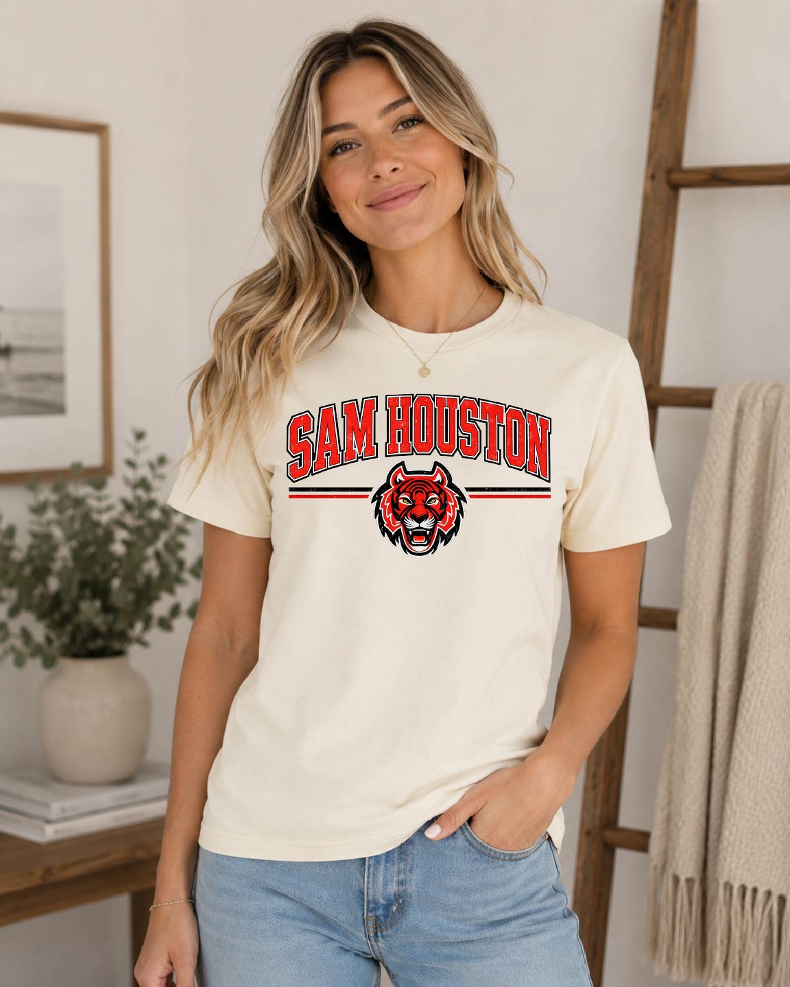 Throwback Sam Houston Tigers Mascot Tee