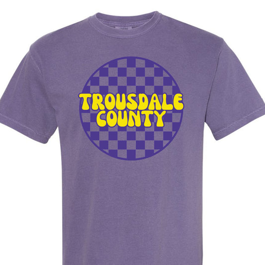 Trousdale County Retro Checkered Tee