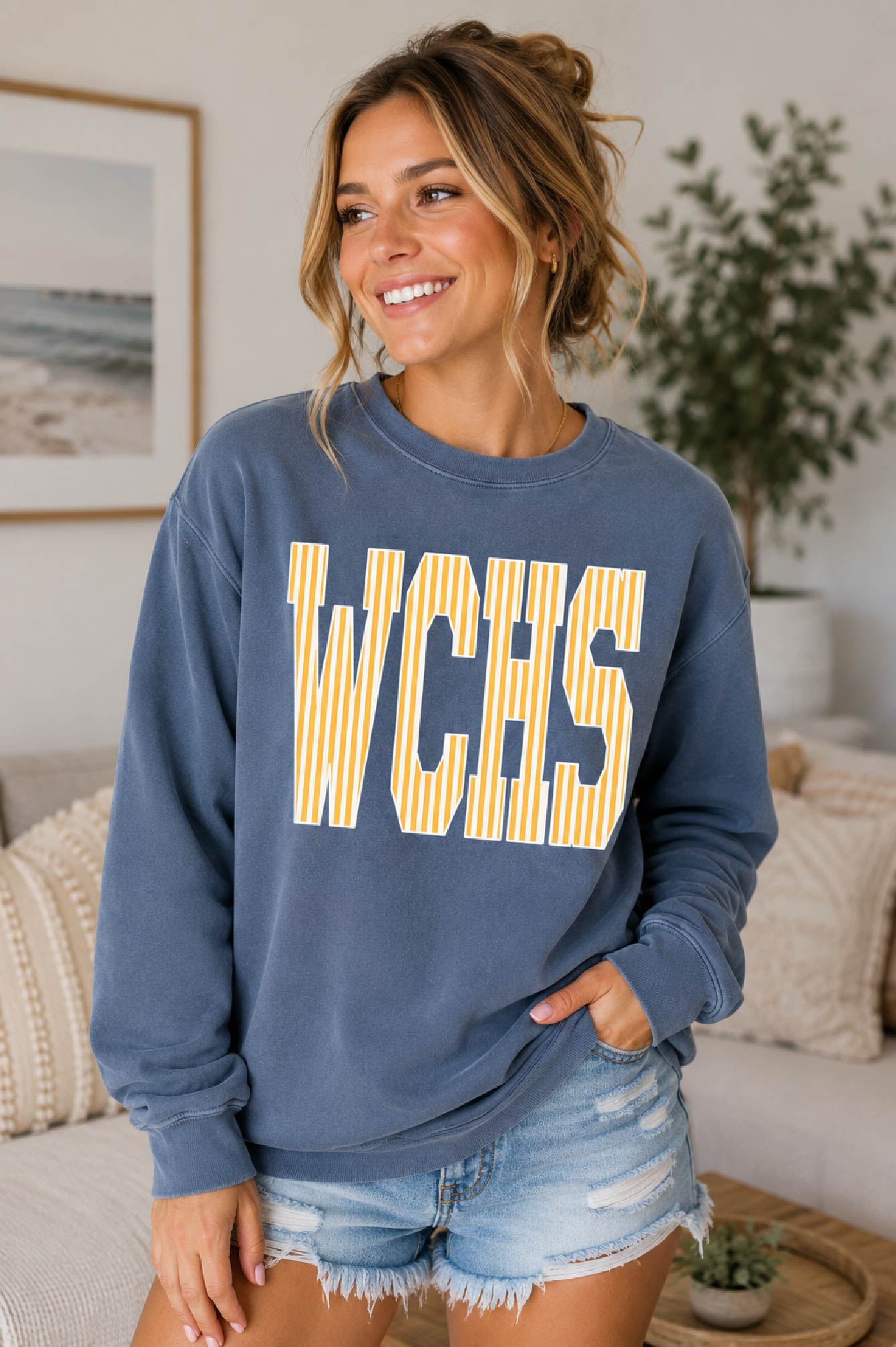 WCHS Seersucker Crewneck Sweatshirt
