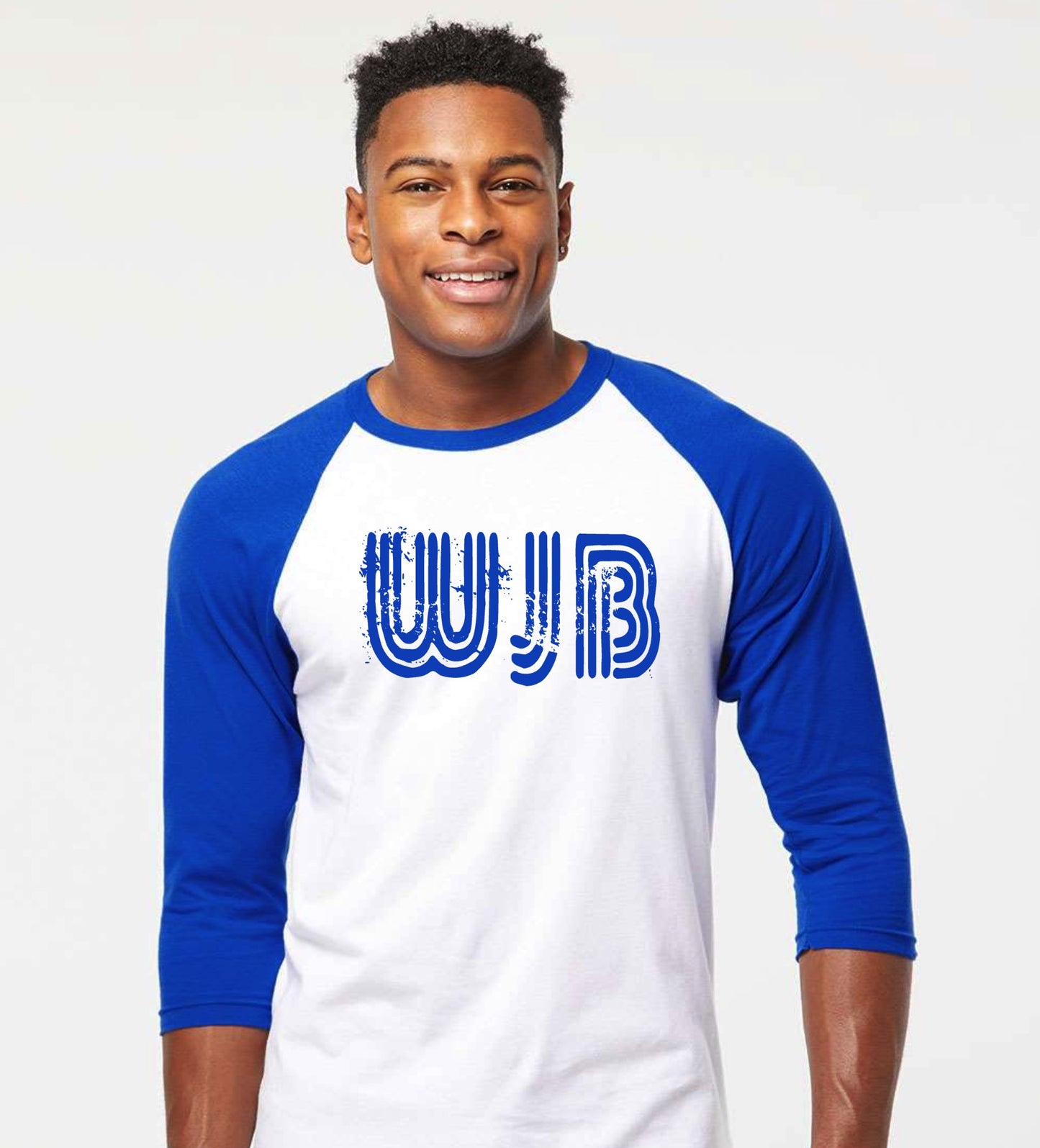 WJB Distressed Varsity Raglan Tee