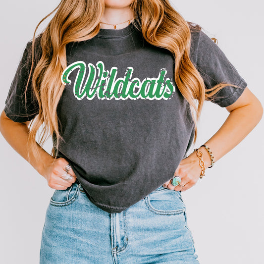 Wildcats Distressed Boxy Crop Tee