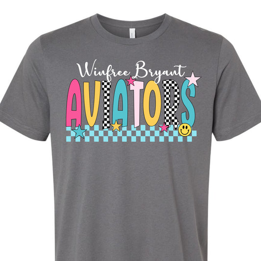 Winfree Bryant Aviators Colorful Checkerboard Tee