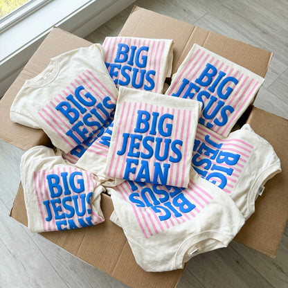 Big Jesus Fan Puff Print Comfort Colors Tee