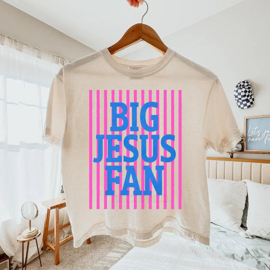 Big Jesus Fan Puff Print Boxy Crop Tee