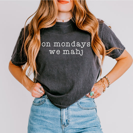 On Mondays We Play Mahj Boxy Crop Tee