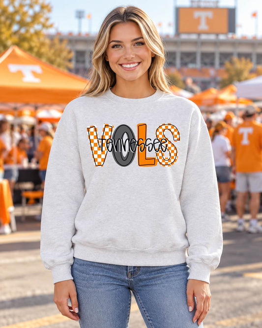 Tennessee Vols Checkerboard Crewneck Sweatshirt