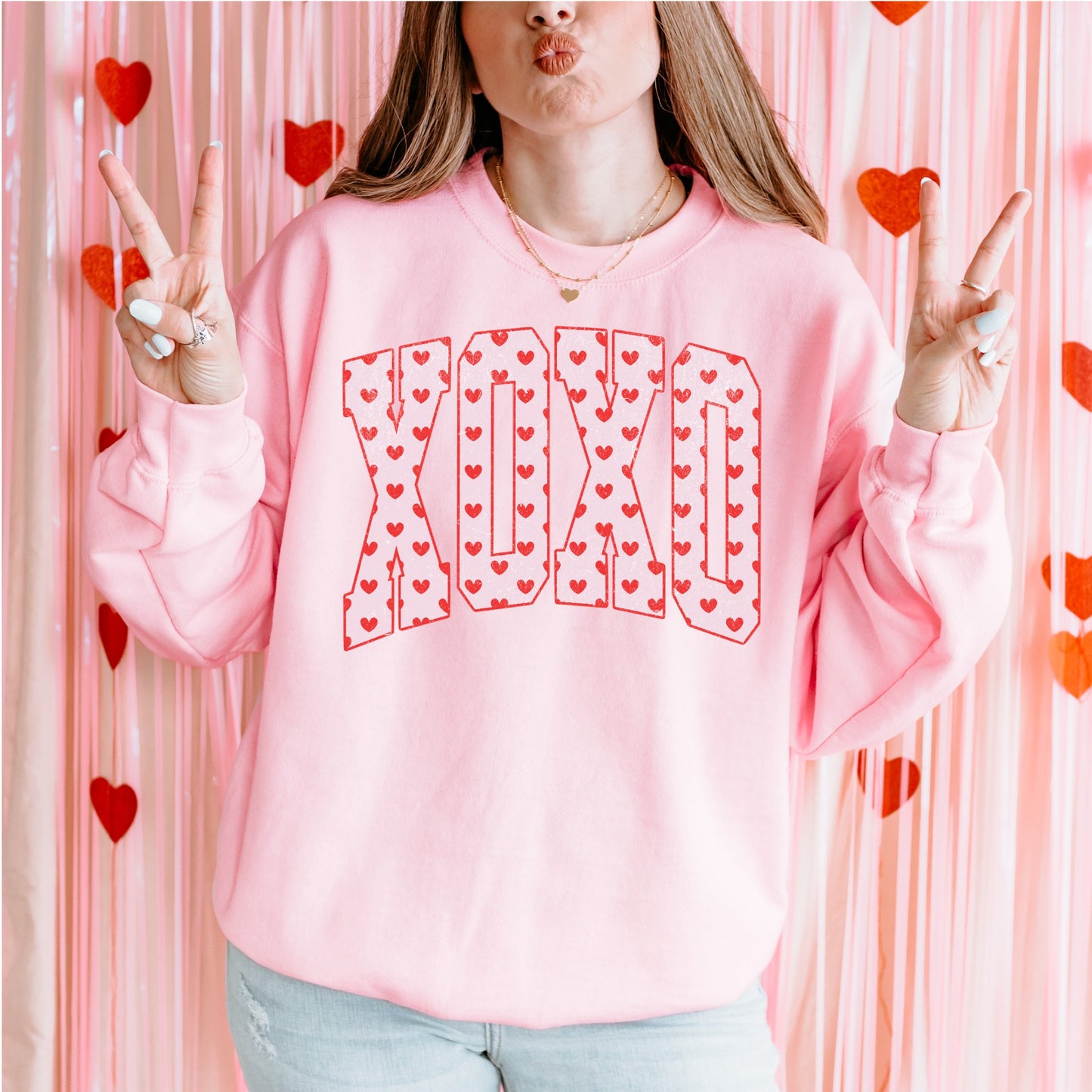 XOXO distressed sweatshirt